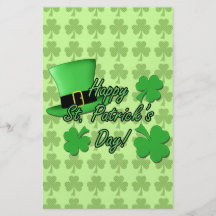 Cool fun Green top hat  Shamrocks St. Patricks Day Flyer Design