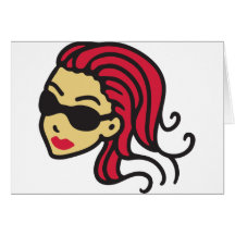 cool girl - Sonnenbrille Grußkarten
