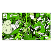 Cool Green Monsters and Zombies Business Card Templates