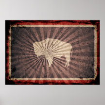 Cool Grunge Wyoming Flag Print