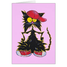 Cool Kat Hip Hop Greeting Card