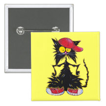 Cool Kat Hip Hop Pinback Buttons
