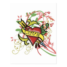 Cool Love Tattoo Post Card