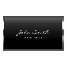 Cool Metal Border Math Tutor Business Card