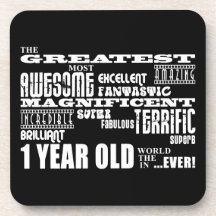 Cool Modern 1st Birthdays : Greatest 1 Year Old Drink Coaster