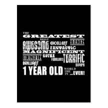 Cool Modern 1st Birthdays : Greatest 1 Year Old Postcards