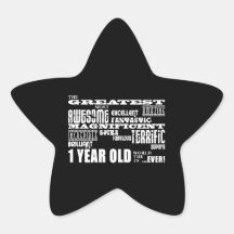Cool Modern 1st Birthdays : Greatest 1 Year Old Sticker