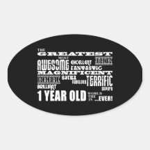 Cool Modern 1st Birthdays : Greatest 1 Year Old Sticker