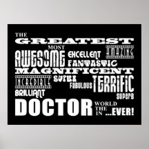 Cool Modern Fun Doctors Greatest Doctor World Ever Poster