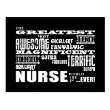 Cool Modern Fun Nurses : Greatest Nurse World Ever Postcard