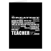 Cool Modern Fun Teachers : Greatest Teacher World Greeting Card