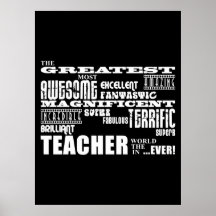 Cool Modern Fun Teachers : Greatest Teacher World Print