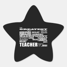 Cool Modern Fun Teachers : Greatest Teacher World Star Sticker