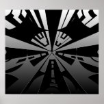 Cool modern rectangle art in black and silver posters