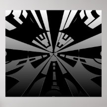 Cool modern rectangle art in black and silver posters