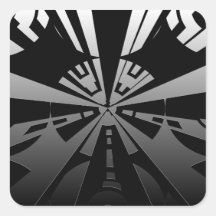 Cool modern rectangle art in black and silver stickers