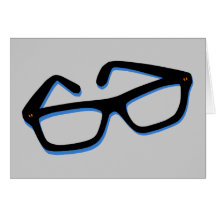 Cool Nerd Glasses in Black & White Greeting Card