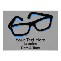 Cool Nerd Glasses in Black & White Custom Announcement