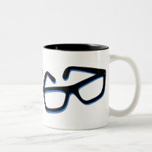 Cool Nerd Glasses in Black & White Mugs