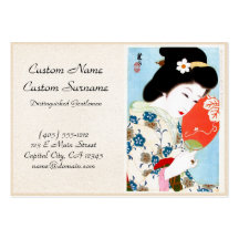 Cool oriental japanese classic geisha lady art business card