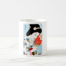 Cool oriental japanese classic geisha lady art coffee mug