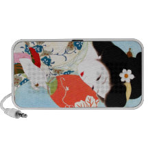 Cool oriental japanese classic geisha lady art mini speakers