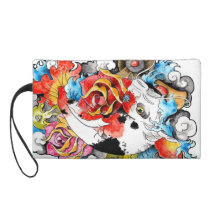 Cool Oriental Japanese Koi Carp Fish Rose Wristlet Purse