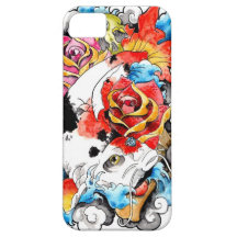 Cool Oriental Japanese Koi Carp Fish Rose iPhone 5 Covers