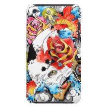 Cool Oriental Japanese Koi Carp Fish Rose iPod Case-Mate Cases