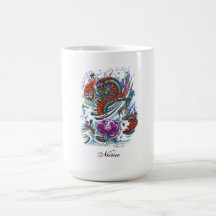 Cool Oriental Water Dragon Lotus Coffee Mug