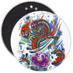 Cool Oriental Water Dragon Lotus Pins