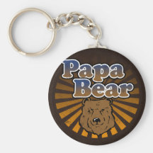 Cool Papa Bear, Brown/Blue/Gold Dad Gift Key Chain