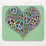 Cool Peace Love Heart Mousepads