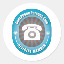 Cool Phone Persons Club Round Sticker
