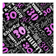 Cool Pink 30th Birthday Party Invitation