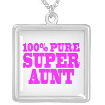 Cool Pink Gifts for Aunts : 100% Pure Super Aunt Personalized Necklace