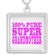 Cool Pink Grandmothers Super Grandmother Personalised Necklace
