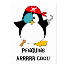 Cool Pirate Penguin Post Cards