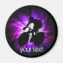Cool Purple Cycling Fridge Magnet