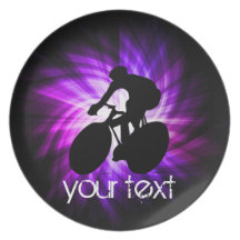 Cool Purple Cycling Party Plate