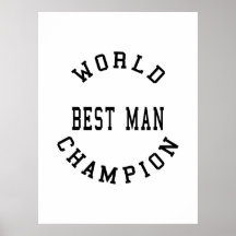 Cool Retro Best Men : World Champion Best Man Posters