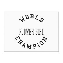 Cool Retro World Champion Flower Girl Gallery Wrap Canvas