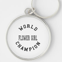 Cool Retro World Champion Flower Girl Keychains
