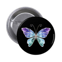 Cool Shades Rainbow Wings Butterfly Buttons