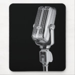 Cool Silver Retro Microphone Mouse Pad