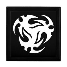 Cool Simple Elegant Classic Black White Tribal Keepsake Box