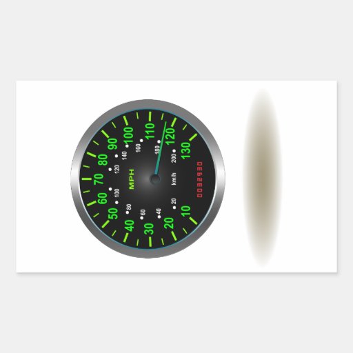 Cool Speedometer Emblem Rectangular Sticker Zazzle