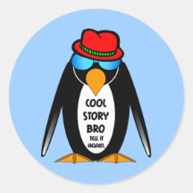 Cool Story Bro Round Stickers