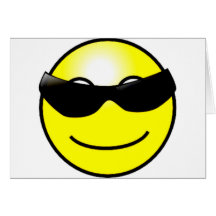 Cool Sunglasses Yellow Smiley Face Card