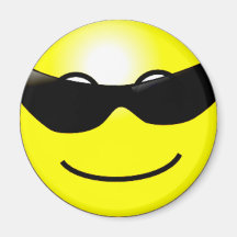 Cool Sunglasses Yellow Smiley Face Magnets